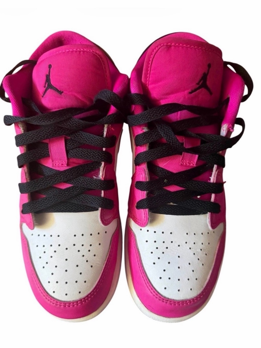 Woman’s Nike Air Jordan Low Top Sneakers in Hot Pink and White
